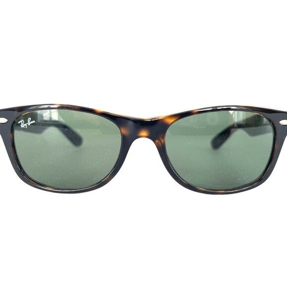 Ray Ban New Wayfarer Sunglasses Tortoise Frame Green Lenses RB 2132 902 52-18 3N main image 5